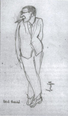 Wolfgang B�ttcher (1909 - 1985): "Bert Brecht" 1928. Bleisdtift auf Papier (Skizzenbuch)